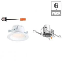 4 in. 2700K White New Construction Recessed Integrated LED Housing LED Trim Kit (6-Pack) by EnviroLite