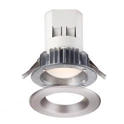 Easy Up 4 in. Soft White LED Recessed Can Light with 93 CRI, 3000K J-Box with Brushed Nickel Trim (No Can Needed) by EnviroLite -Troy Lighting Sales envirolite recessed lighting trims ev407941bn30 40 1000