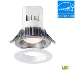 4 in. Bright White LED Easy Up Recessed Can Light with 93 CRI J-Box (No Can Needed) by EnviroLite -Troy Lighting Sales envirolite recessed lighting trims ev407941wh40 4f 1000