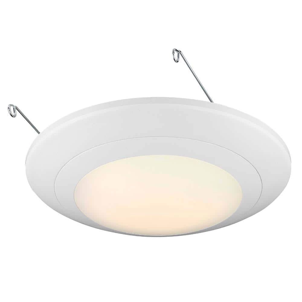 6 in. White Integrated LED J-Box or Recessed Can Mounted LED Disk Light Trim, 2700K by EnviroLite 3 6 in. White Integrated LED J-Box or Recessed Can Mounted LED Disk Light Trim, 2700K by EnviroLite