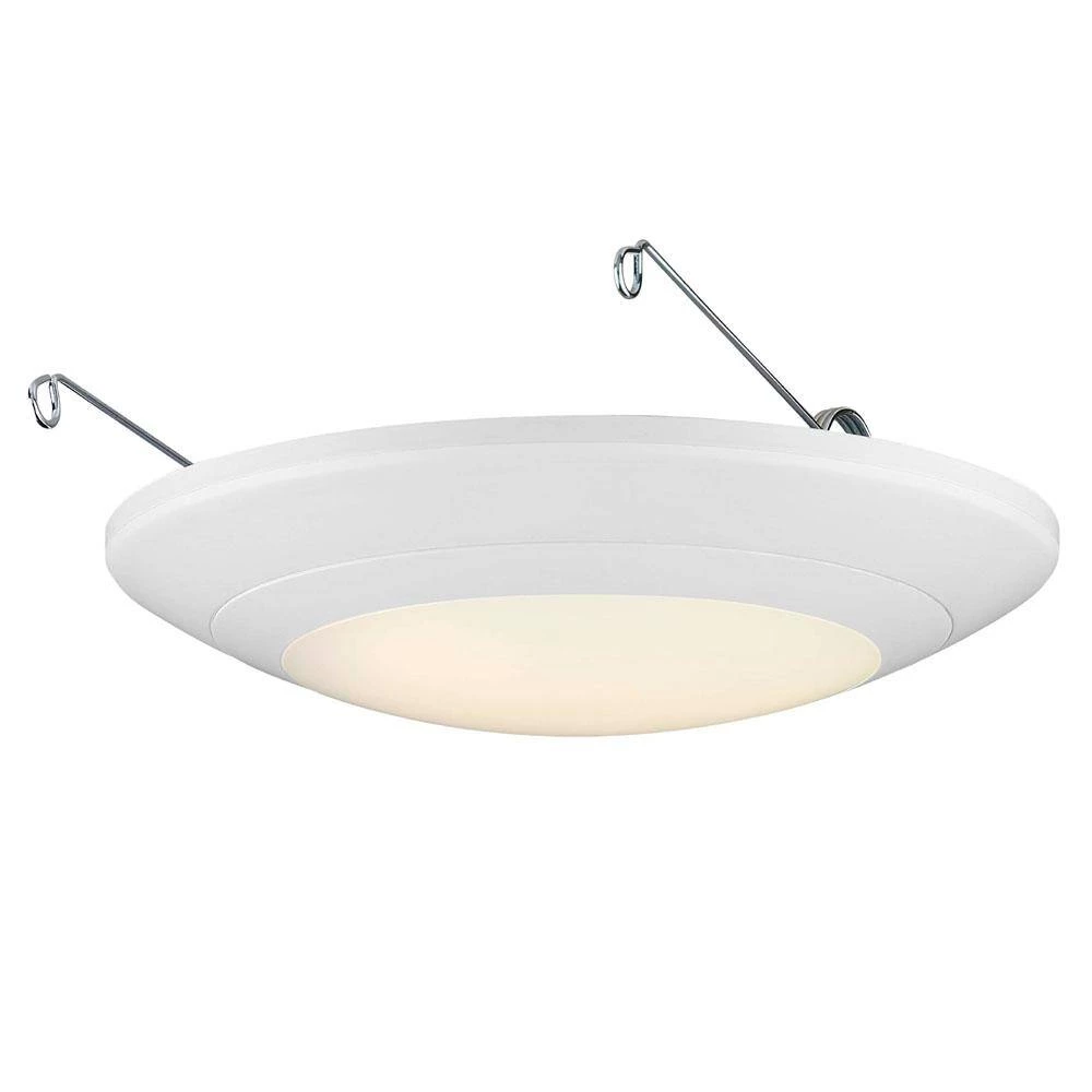 6 in. White Integrated LED J-Box or Recessed Can Mounted LED Disk Light Trim, 2700K by EnviroLite 4 6 in. White Integrated LED J-Box or Recessed Can Mounted LED Disk Light Trim, 2700K by EnviroLite - Image 2