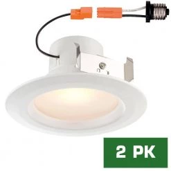 Standard Retrofit 4 in. White Recessed Trim Bright LED Ceiling Can Light with 92 CRI, 4000K (2-Pack) by EnviroLite -Troy Lighting Sales envirolite recessed lighting trims evl4730mwh40 2 66 1000