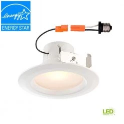 Standard Retrofit 4 in. White Recessed Trim Day LED Ceiling Can Light with 92 CRI, 5000K by EnviroLite -Troy Lighting Sales envirolite recessed lighting trims evl4730mwh50 40 1000
