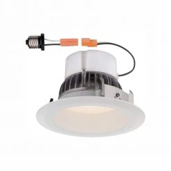 Deep Splay 4 in. 2700K White Trim Warm 91 CRI LED Ceiling Recessed Can Light by EnviroLite