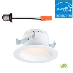 4 in. 5000K White Integrated LED Recessed Can Light Baffle Trim by EnviroLite 17 4 in. 5000K White Integrated LED Recessed Can Light Baffle Trim by EnviroLite -Troy Lighting Sales envirolite recessed lighting trims evl4733nwh50 c3 1000