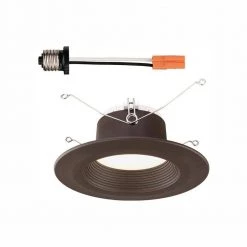 5 in./6 in. 3000K Soft White Integrated LED Recessed CEC-T20 Baffle Trim in Bronze by EnviroLite