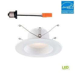 5 in./6 in. 3000K Soft White Integrated LED Recessed CEC-T20 Baffle Trim in White by EnviroLite -Troy Lighting Sales envirolite recessed lighting trims evl6733cwh30 77 1000