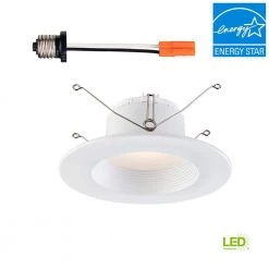 5 in. / 6 in. White Integrated LED Recessed Can Light Baffle Trim by EnviroLite -Troy Lighting Sales envirolite recessed lighting trims evl6733nwh50 c3 1000