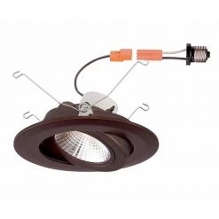 6 in. 3000K Remodel Directional Gimbal Bronze Integrated LED Recessed Trim by EnviroLite
