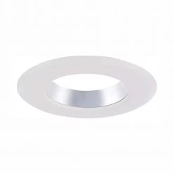 4 in. Decorative Specular Clear Cone on White Trim Ring for LED Recessed Light with Trim Ring by EnviroLite