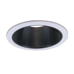 6 in. R30 Black Recessed Metal Baffle Trim (6-Pack) by EnviroLite