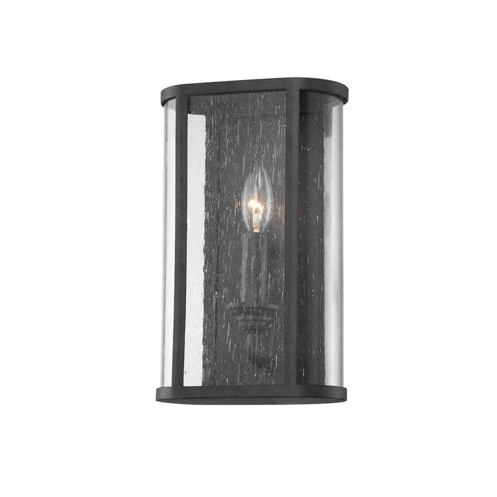 Chace 1-Light Forged Iron Clear Seeded Outdoor Wall Lantern Sconce by Troy Lighting 3 Chace 1-Light Forged Iron Clear Seeded Outdoor Wall Lantern Sconce by Troy Lighting