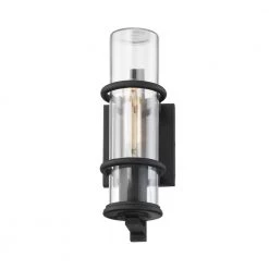 Elm 1-Light Forged Iron, Clear Outdoor Wall Lantern Sconce by Troy Lighting
