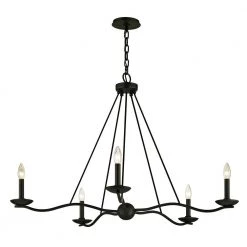 Sawyer 5-Light Forged Iron 40 in. D Chandelier by Troy Lighting -Troy Lighting Sales forged iron troy lighting chandeliers f6305 1f 1000