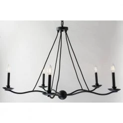 Sawyer 5-Light Forged Iron 40 in. D Chandelier by Troy Lighting -Troy Lighting Sales forged iron troy lighting chandeliers f6305 4f 1000