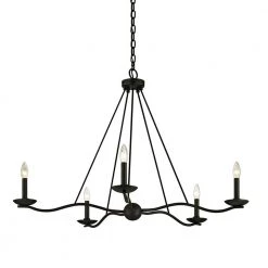 Sawyer 5-Light Forged Iron 40 in. D Chandelier by Troy Lighting