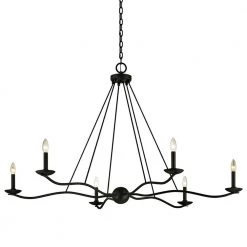 Sawyer 53.5 in. 6-Light Forged Iron D Chandelier by Troy Lighting