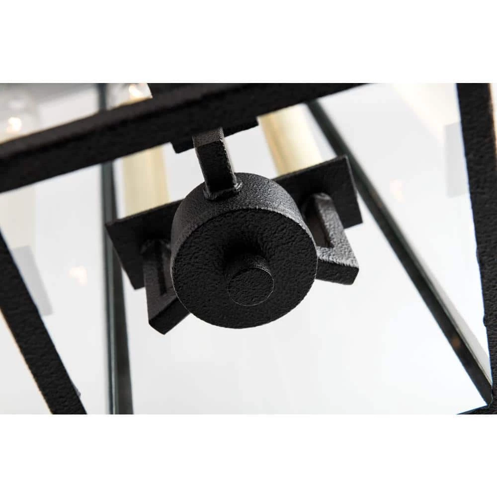 Beckham Forged Iron 3-Light 6 in. W Outdoor Hanging Light with Clear Glass by Troy Lighting 6 Beckham Forged Iron 3-Light 6 in. W Outdoor Hanging Light with Clear Glass by Troy Lighting - Image 4