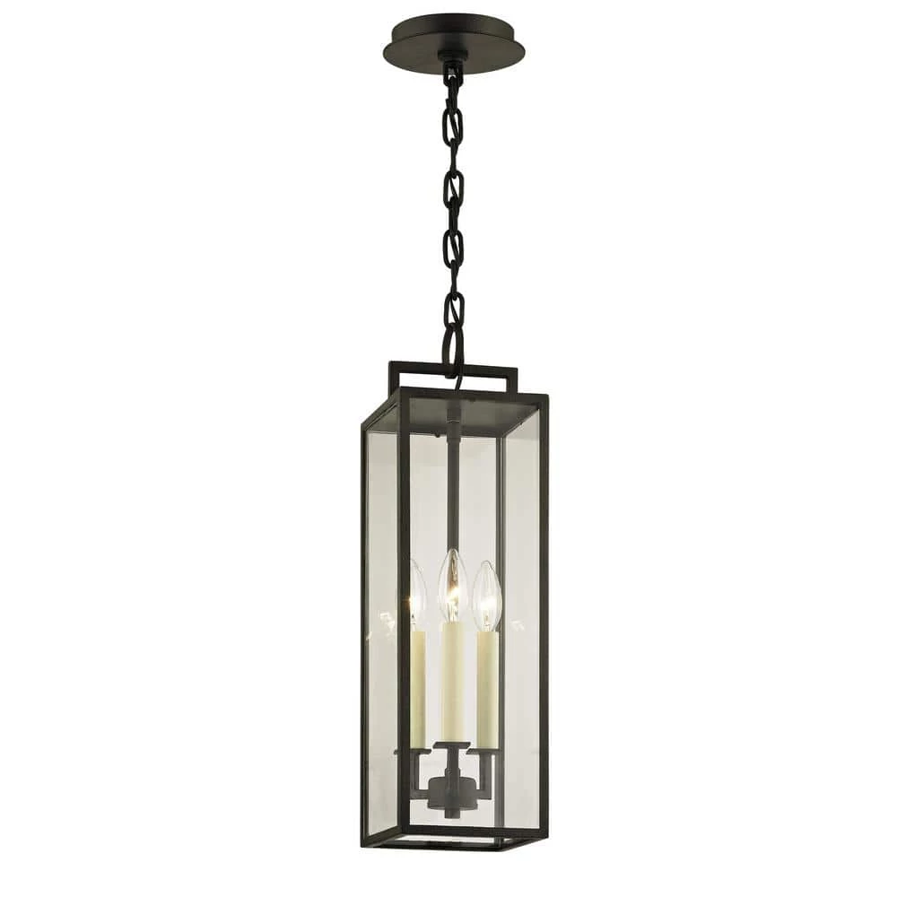 Beckham Forged Iron 3-Light 6 in. W Outdoor Hanging Light with Clear Glass by Troy Lighting 4 Beckham Forged Iron 3-Light 6 in. W Outdoor Hanging Light with Clear Glass by Troy Lighting - Image 2