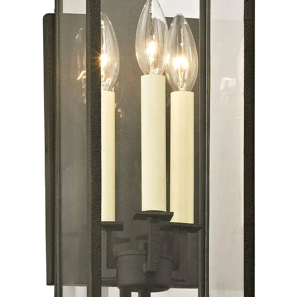Beckham 3-Light Forged Iron 21.5 in. H Outdoor Wall Lantern Sconce with Clear Glass by Troy Lighting 6 Beckham 3-Light Forged Iron 21.5 in. H Outdoor Wall Lantern Sconce with Clear Glass by Troy Lighting - Image 4