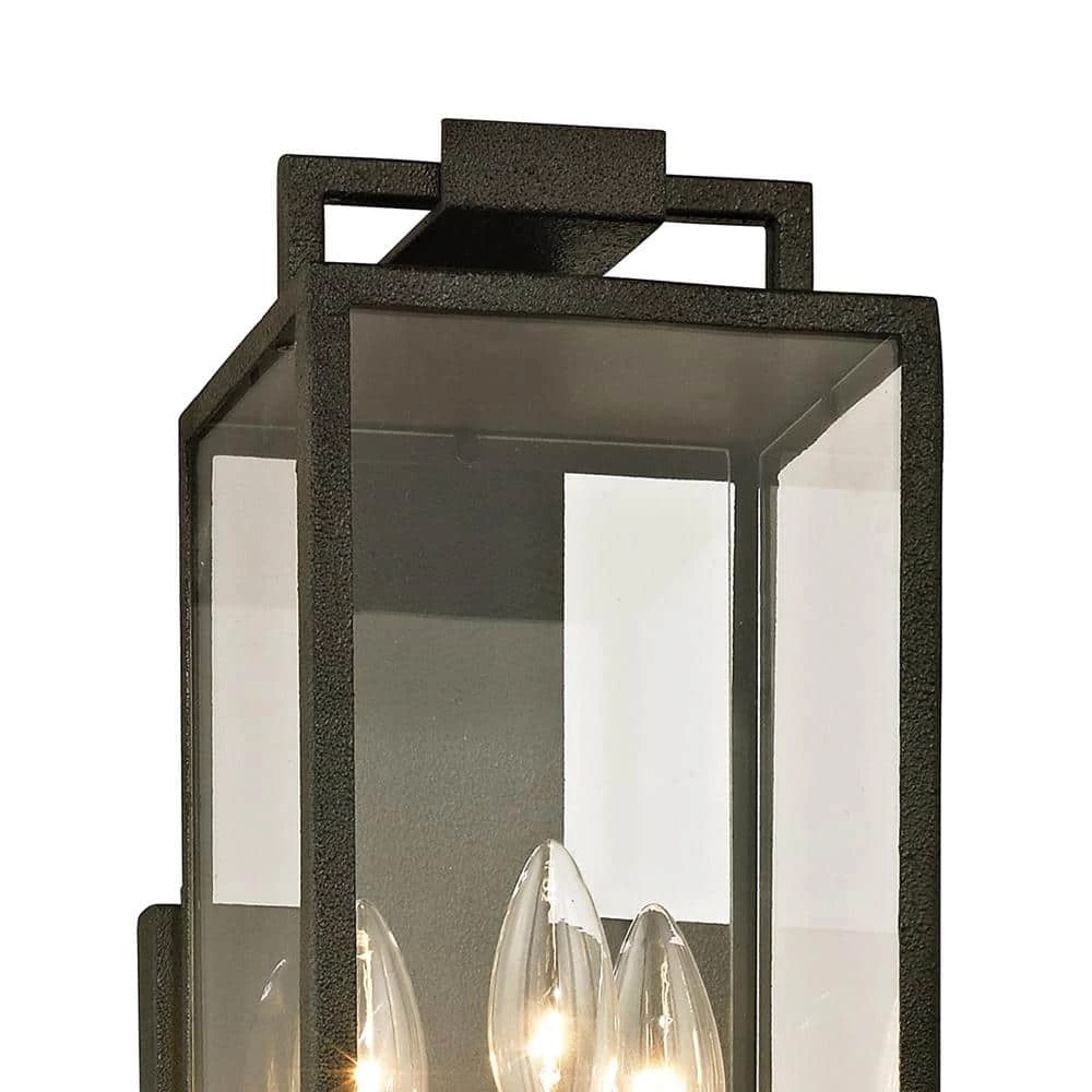 Beckham 3-Light Forged Iron 21.5 in. H Outdoor Wall Lantern Sconce with Clear Glass by Troy Lighting 5 Beckham 3-Light Forged Iron 21.5 in. H Outdoor Wall Lantern Sconce with Clear Glass by Troy Lighting - Image 3