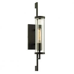 Park Slope 1-Light Forged Iron 21 in. H Outdoor Wall Lantern Sconce with Clear Glass by Troy Lighting