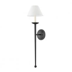 London 1-Light Forged Iron, White Wall Sconce by Troy Lighting