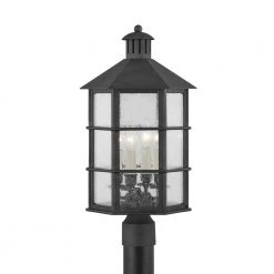 Lake County 11.5 in. 4-Light French Iron, Clear Seeded Post by Troy Lighting