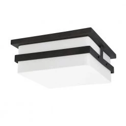 Sutter County 12 in. 2-Light French Iron Opal Etched Flush Mount by Troy Lighting