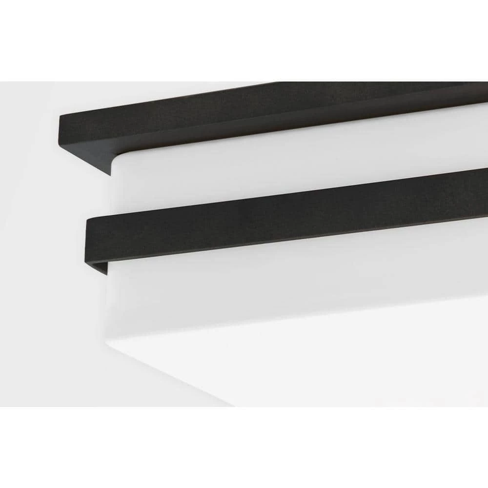 Sutter County 12 in. 2-Light French Iron Opal Etched Flush Mount by Troy Lighting 4 Sutter County 12 in. 2-Light French Iron Opal Etched Flush Mount by Troy Lighting - Image 2