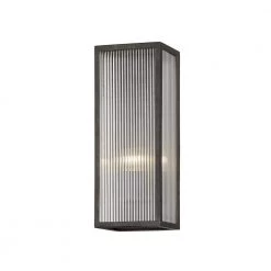 Tisoni 1-Light French Iron Wall Sconce with Clear Ribbed Glass by Troy Lighting