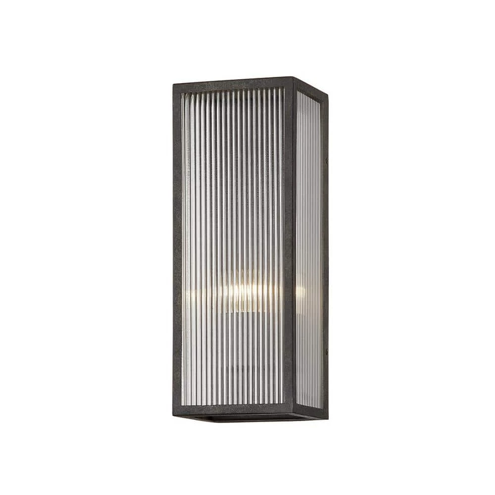 Tisoni 1-Light French Iron Wall Sconce with Clear Ribbed Glass by Troy Lighting 3 Tisoni 1-Light French Iron Wall Sconce with Clear Ribbed Glass by Troy Lighting