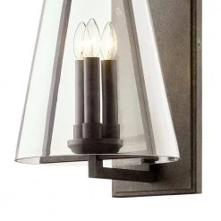 Adamson 3-Light French Iron Wall Sconce with Clear Glass Shade by Troy Lighting -Troy Lighting Sales french iron troy lighting vanity lighting b7403 c3 1000