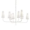 Marcel 8-Light Gesso White 43.25 in. D Chandelier with Off-White Hardback Cotton Shade by Troy Lighting -Troy Lighting Sales gesso white troy lighting chandeliers f6286 64 1000