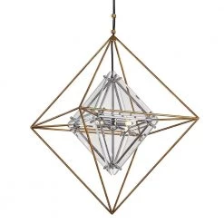 Epic 4-Light Gold Leaf Pendant with Clear Shade by Troy Lighting