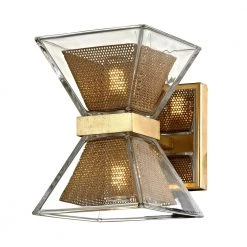 Expression 2-Light Gold Leaf 5.25 in. W LED Bath Light with Clear Glass Shade by Troy Lighting