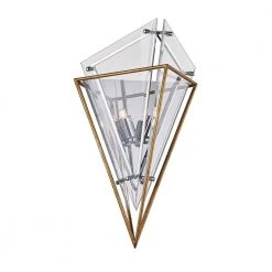 Epic 2-Light Gold Leaf Wall Sconce with Clear Shade by Troy Lighting