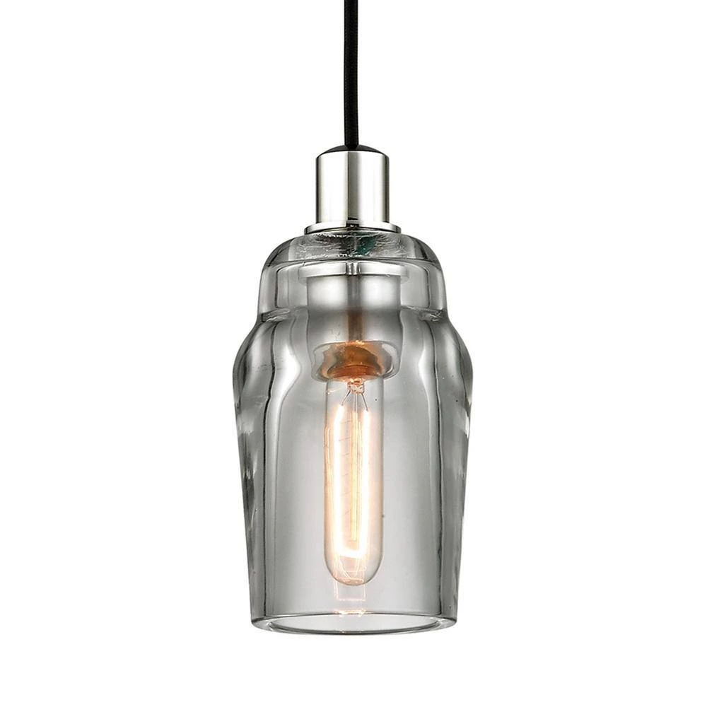 Citizen 1-Light Graphite and Polished Nickel Mini Pendant with Clear Pressed Glass Shade by Troy Lighting 5 Citizen 1-Light Graphite and Polished Nickel Mini Pendant with Clear Pressed Glass Shade by Troy Lighting - Image 3