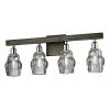 Citizen 4-Light Graphite and Polished Nickel Bath Light with Clear Pressed Glass Shade by Troy Lighting -Troy Lighting Sales graphite and polished nickel troy lighting vanity lighting b6004 64 1000
