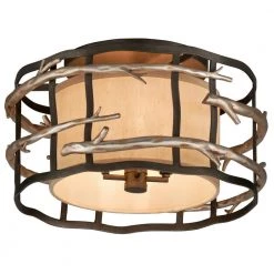 Adirondack 4-Light Graphite and Silver Leaf Semi-Flush Mount by Troy Lighting