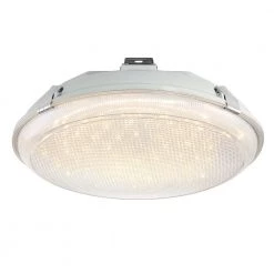 Troy Lighting Sales 3 14 in. Light Gray LED Outdoor Bug-Proof Ceiling Flush Mount Lamp with Cord and Plug by EnviroLite