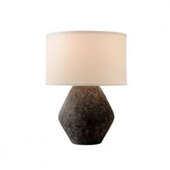 Artifact 23 in. Graystone Table Lamp with Off-White Linen Shade by Troy Lighting