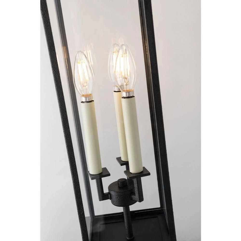 Beckham 3-Light Forged Iron 23.75 in. H Outdoor Post Light with Clear Glass by Troy Lighting 4 Beckham 3-Light Forged Iron 23.75 in. H Outdoor Post Light with Clear Glass by Troy Lighting - Image 2