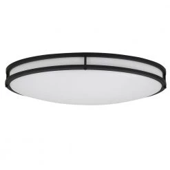 32 in. Oval Matte Black Integrated 3000K CCT LED Ceiling Light Flush Mount by EnviroLite