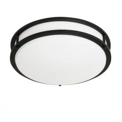 14 in. 1-Light Matte Black Selectable Dimmable LED Flush Mount by EnviroLite -Troy Lighting Sales matte black envirolite flush mount lights ev1414c3c 43 40 1000