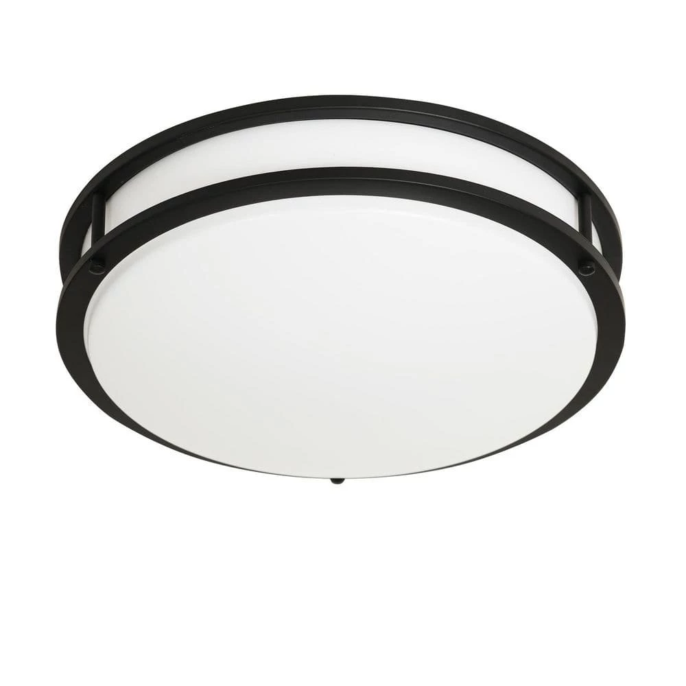 16 in. 1-Light Matte Black Selectable Dimmable LED Flush Mount by EnviroLite 5 16 in. 1-Light Matte Black Selectable Dimmable LED Flush Mount by EnviroLite - Image 3