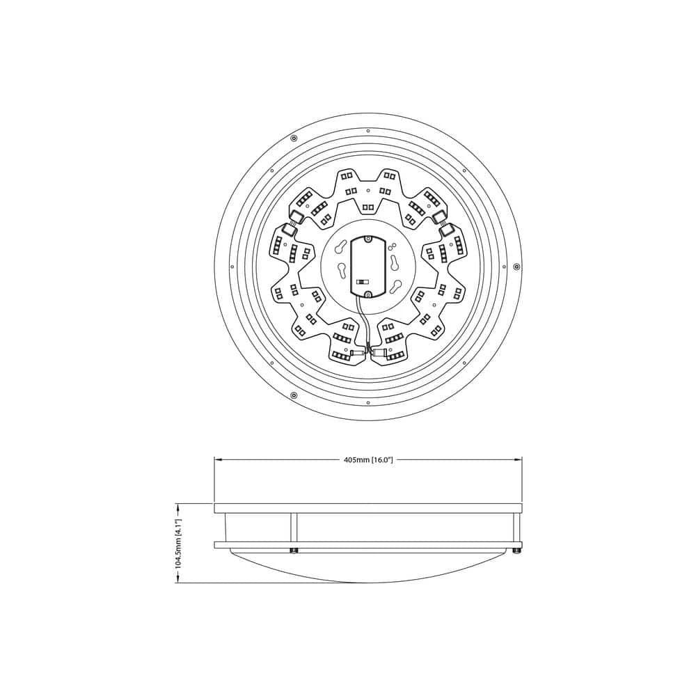 16 in. 1-Light Matte Black Selectable Dimmable LED Flush Mount by EnviroLite 6 16 in. 1-Light Matte Black Selectable Dimmable LED Flush Mount by EnviroLite - Image 4