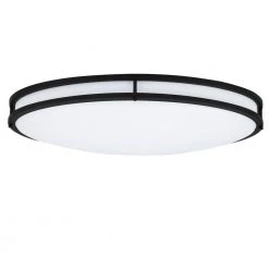24 in. Oval 1-Light Matte Black Selectable Dimmable LED Flush Mount by EnviroLite -Troy Lighting Sales matte black envirolite flush mount lights ev1424c3c 43 77 1000