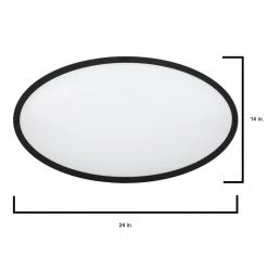 24 in. Oval 1-Light Matte Black Selectable Dimmable LED Flush Mount by EnviroLite -Troy Lighting Sales matte black envirolite flush mount lights ev1424c3c 43 d4 1000