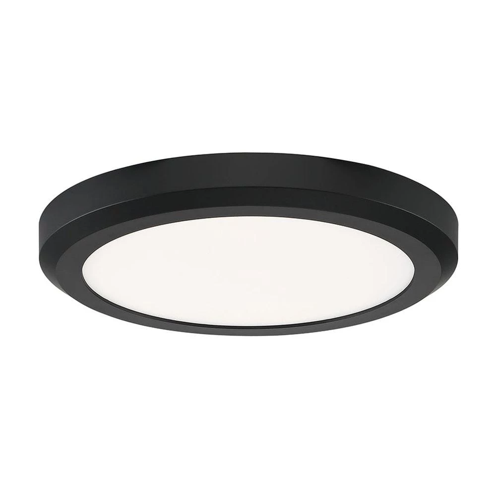 16 in. 1-Light Edge-Lit Matte Black Dimmable LED Flush Mount by EnviroLite 3 16 in. 1-Light Edge-Lit Matte Black Dimmable LED Flush Mount by EnviroLite